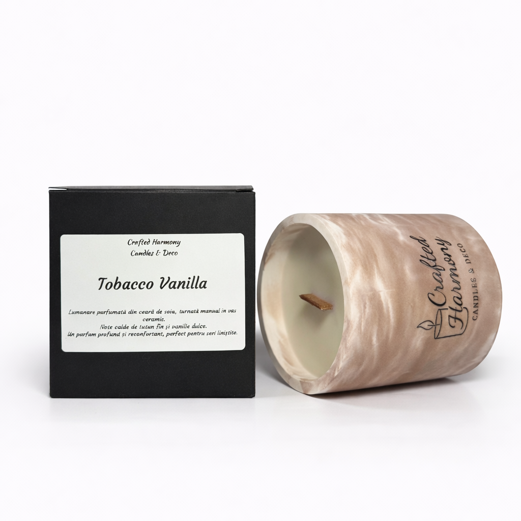 Lumanare Parfumata In Vas Ceramic – Tobacco Vanilla
